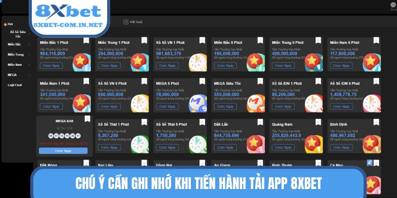 Chú ý cần ghi nhớ khi tiến hành tải app 8XBET