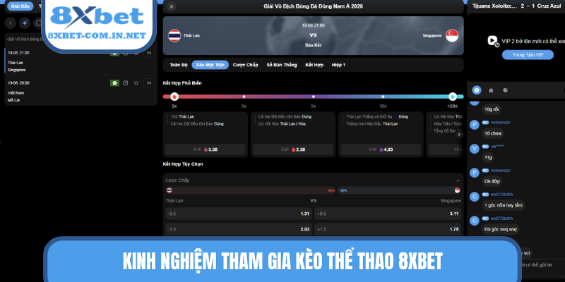 Kinh nghiệm tham gia kèo thể thao 8XBET